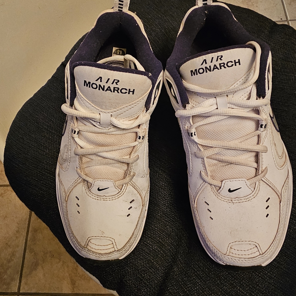Nike Air Monarch Athletic Shoes - Blue and White